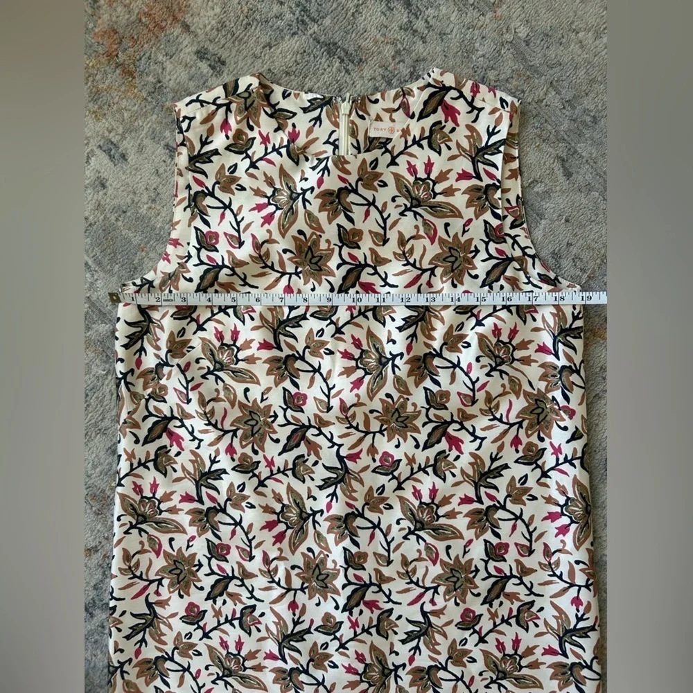 Tory Burch, 100 % silk Esmeralda floral vine dress garden party shower size 8‌